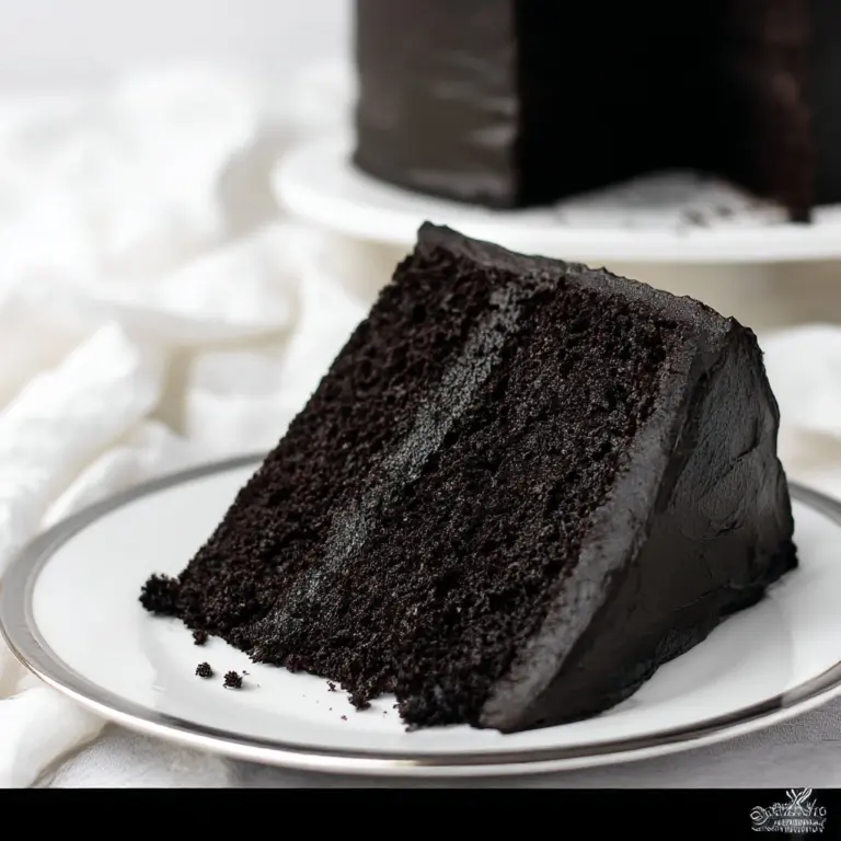 Moist Black Velvet Cake from Scratch with Black Frosting Recipe