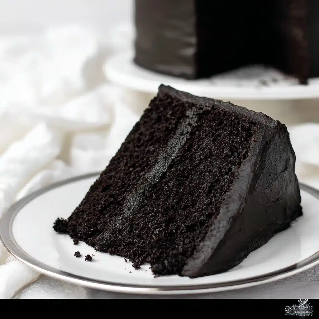 Moist Black Velvet Cake from Scratch with Black Frosting Recipe - Recipe Image