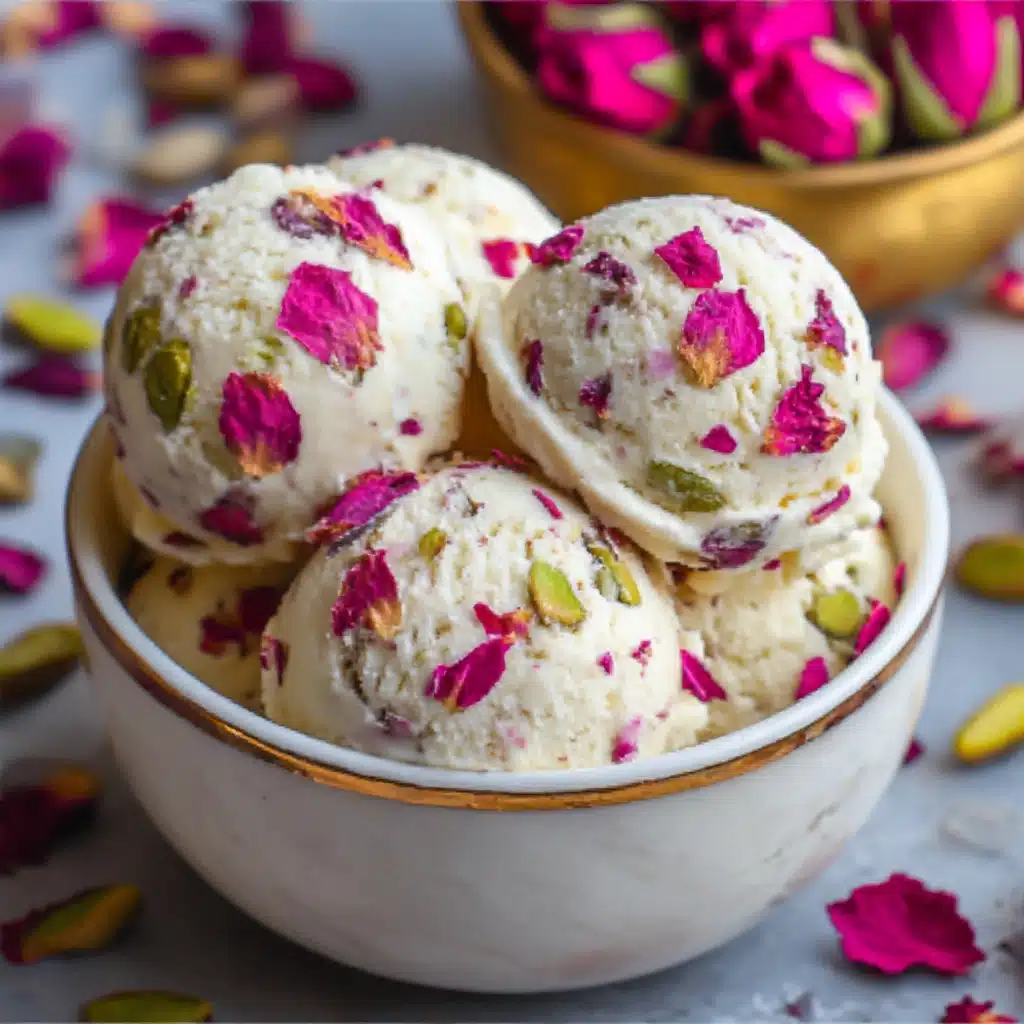Rose Pistachio Ice Cream Recipe - Recipe Image