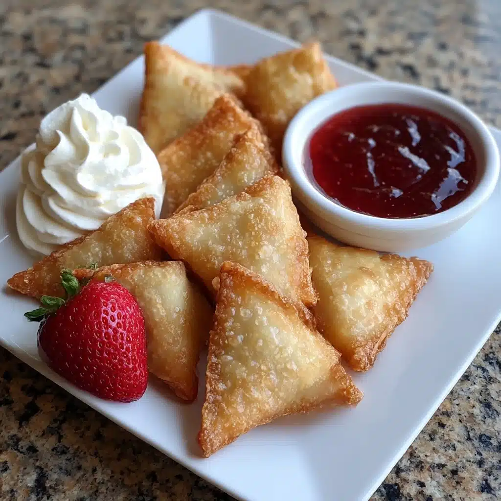 Deep-Fried Strawberry Cheesecake Stuffed Wonton Bites Recipe