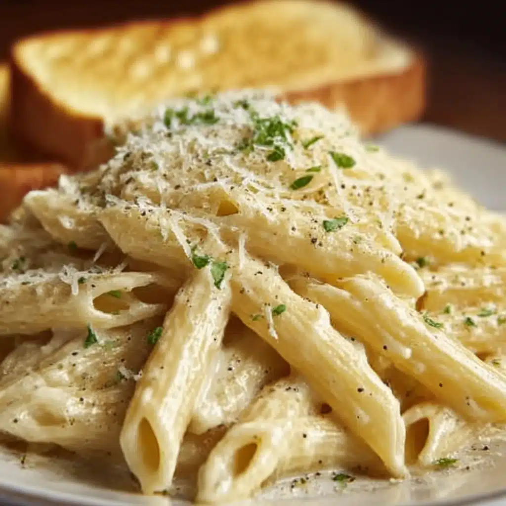 Creamy Garlic Penne Pasta Recipe - Recipe Image