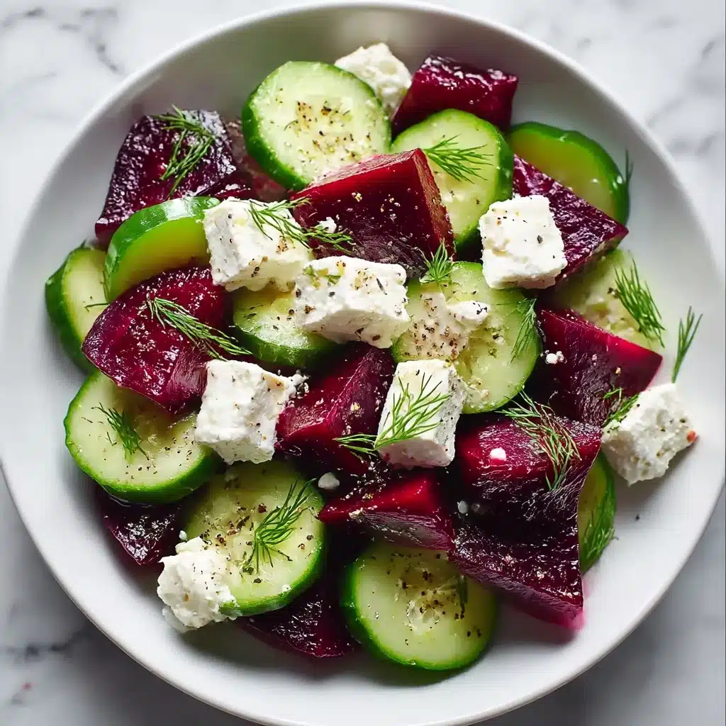 vibrant Beet Feta Salad with Cucumber and Dill Recipe - Recipe Image
