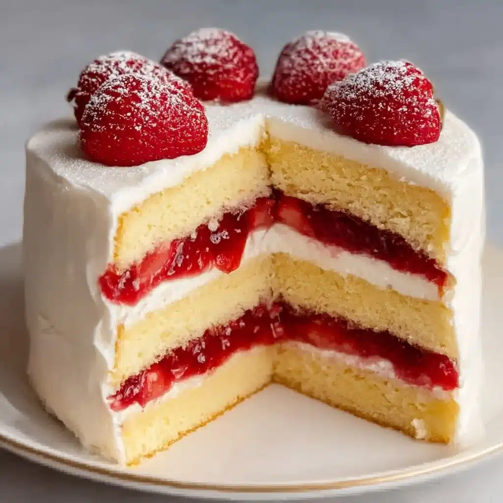 Vanilla Cake with Strawberry Filling Recipe - Recipe Image