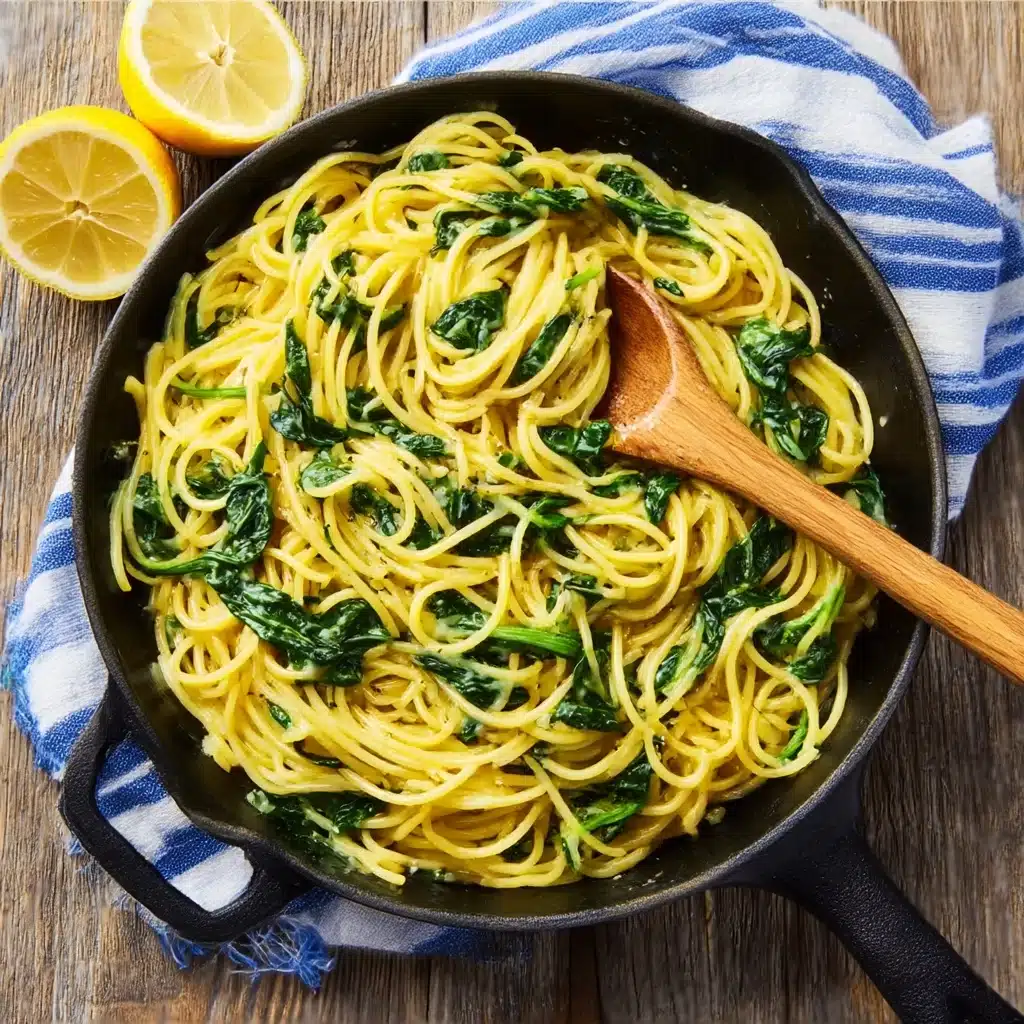 Lemon Spinach Pasta Recipe - Recipe Image