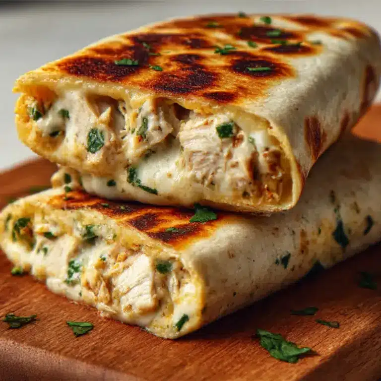 Ooey-Gooey Cheesy Garlic Chicken Wraps Recipe
