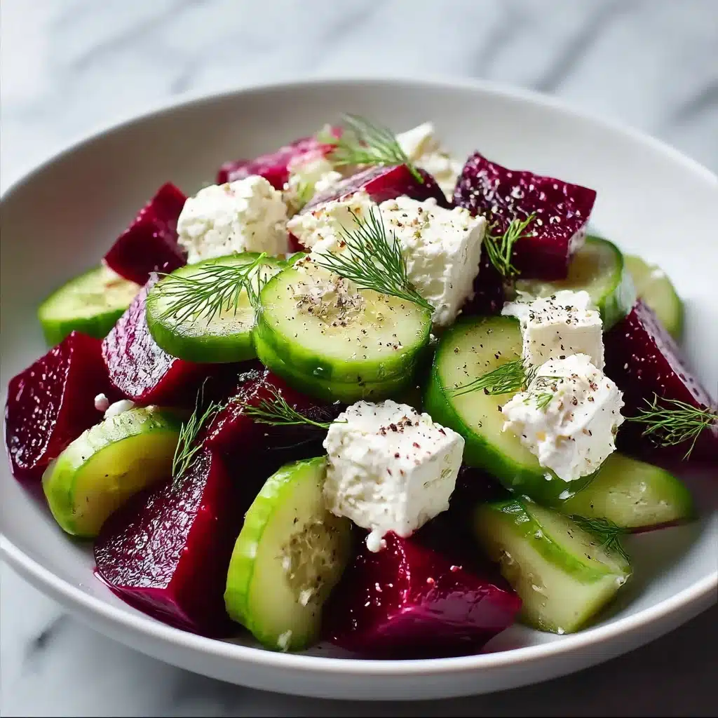 Vibrant Beet Feta Salad with Cucumber and Dill Recipe - Recipe Image