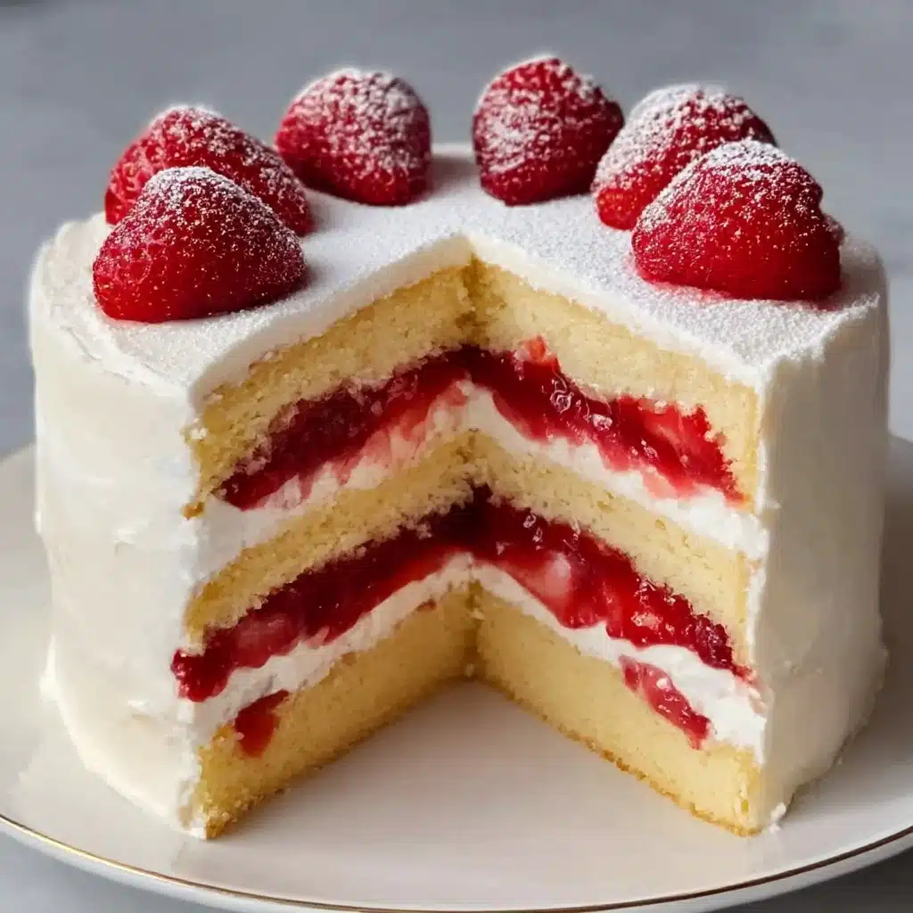 Vanilla Cake with Strawberry Filling Recipe - Recipe Image