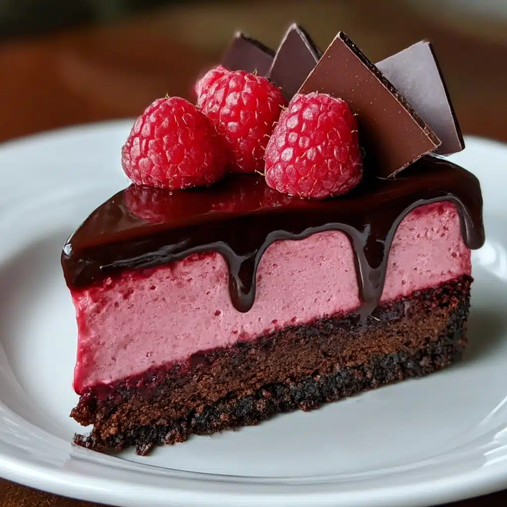 Indulge in Decadent Dark Chocolate Raspberry Cheesecake Recipe - Recipe Image