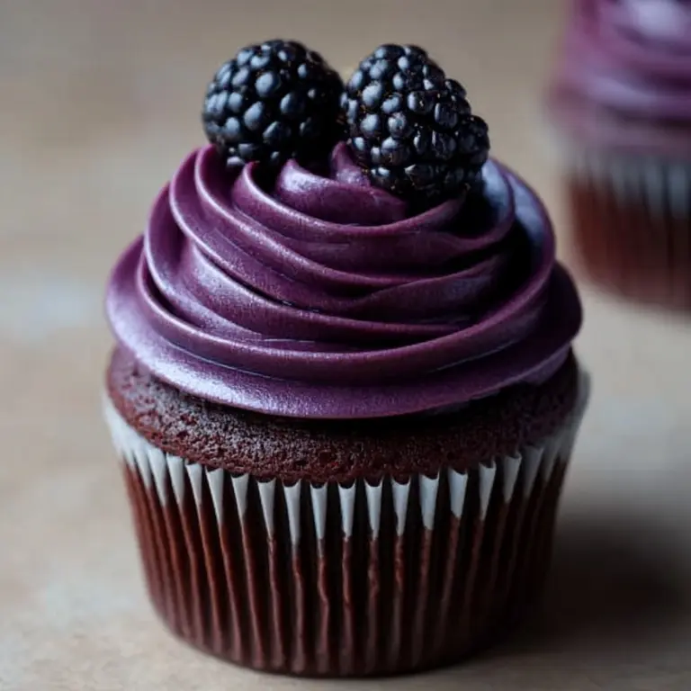Dark Chocolate Blackberry Cupcakes Recipe