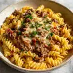 Loaded Cheeseburger Alfredo Pasta Recipe