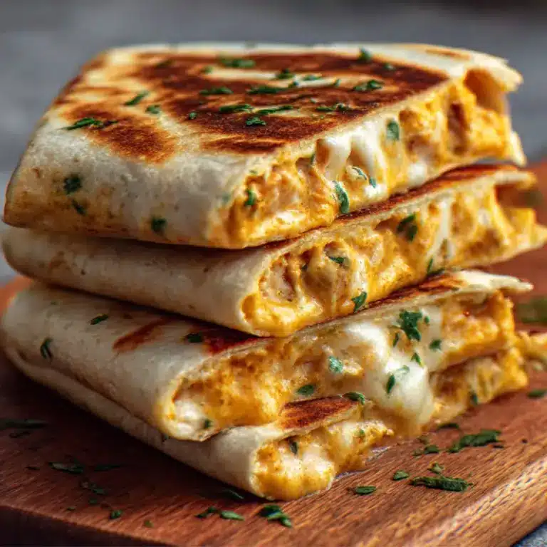 Ooey-Gooey Cheesy Garlic Chicken Wraps Recipe