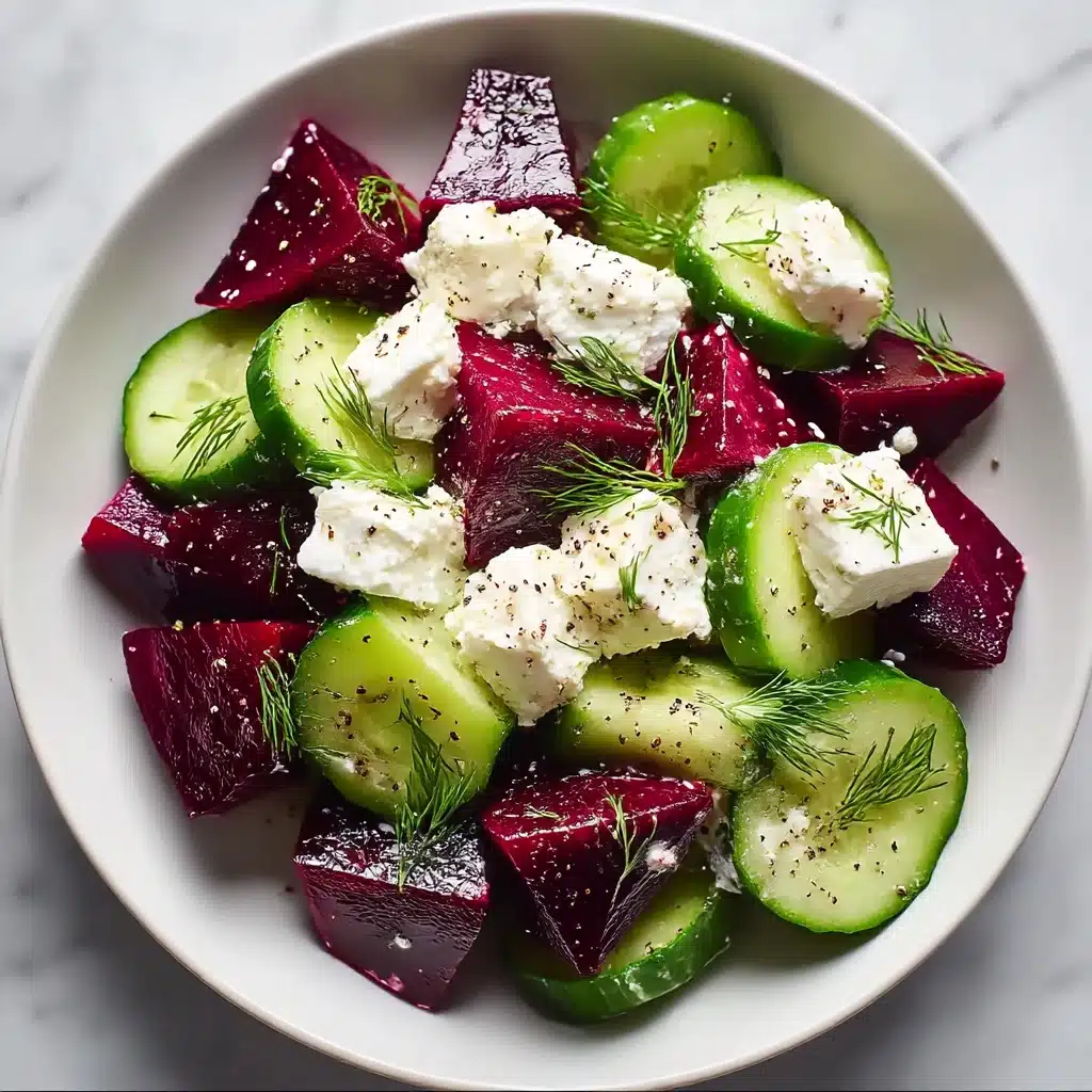 Vibrant Beet Feta Salad with Cucumber and Dill Recipe