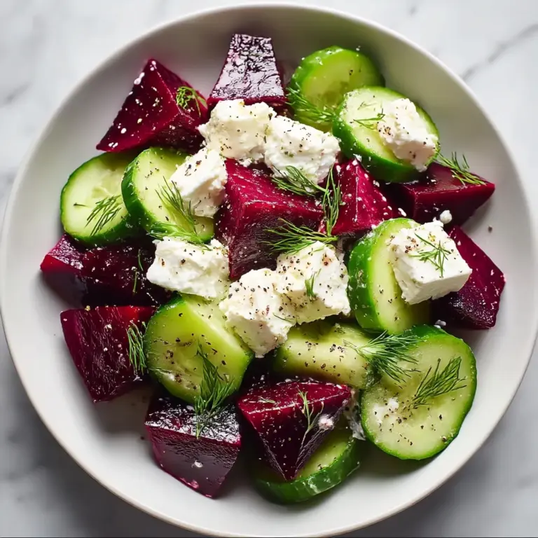 vibrant Beet Feta Salad with Cucumber and Dill Recipe