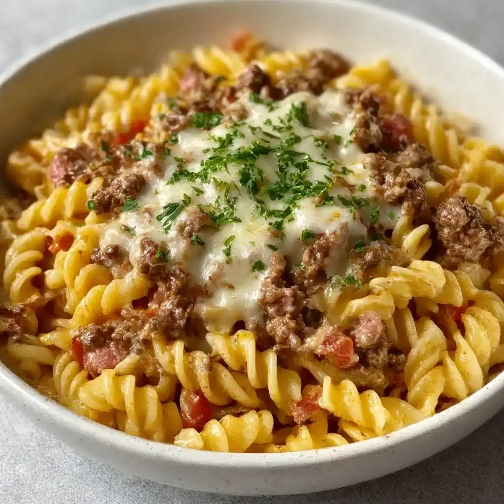 Loaded Cheeseburger Alfredo Pasta Recipe - Recipe Image