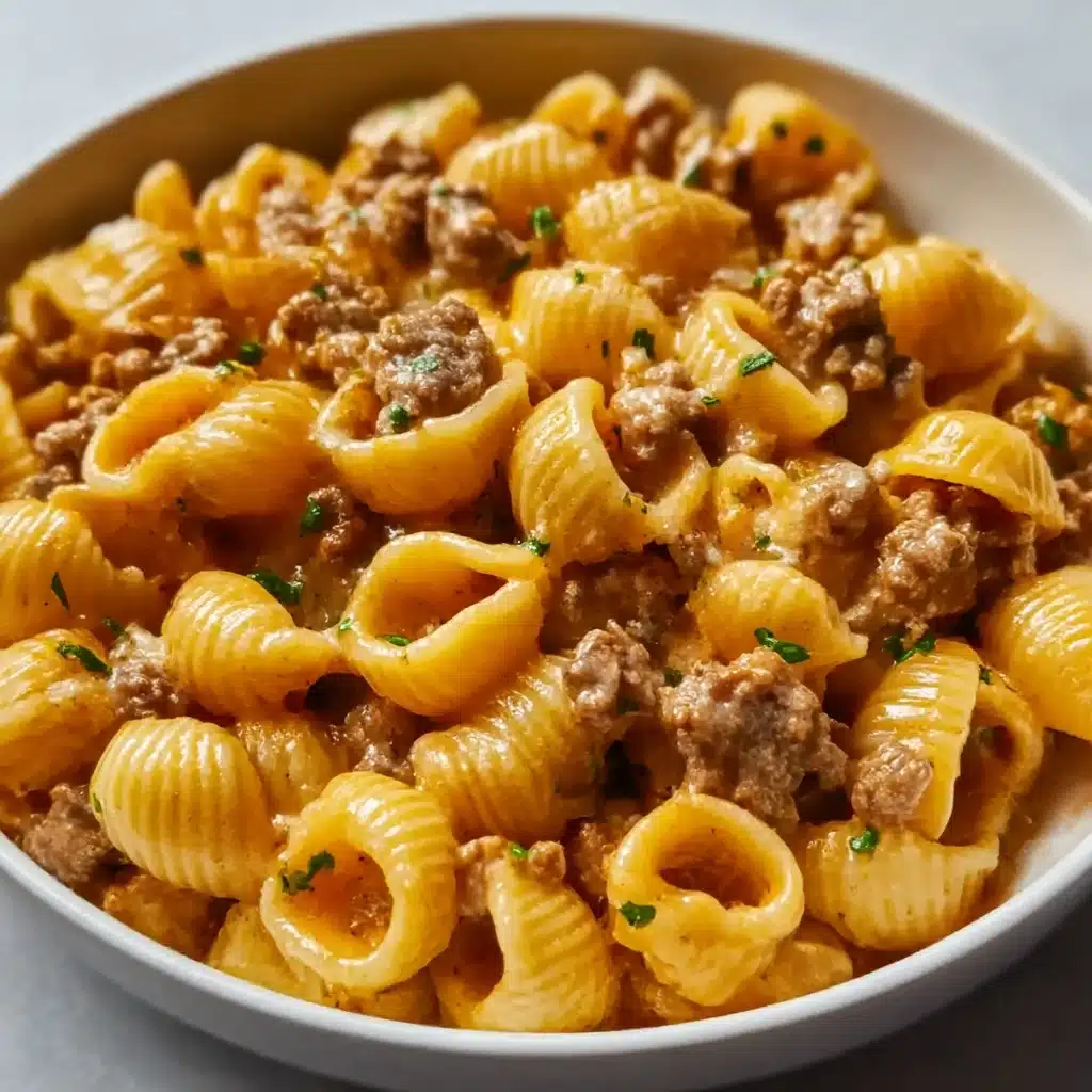 Creamy Beef and Shells Recipe - Recipe Image