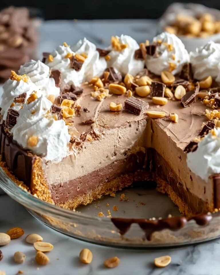 No-Bake Cream Cheese Peanut Butter Pie with Chocolate Whipped Cream Recipe