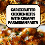 Plate the pasta and top with garlic butter chicken bites Recipe