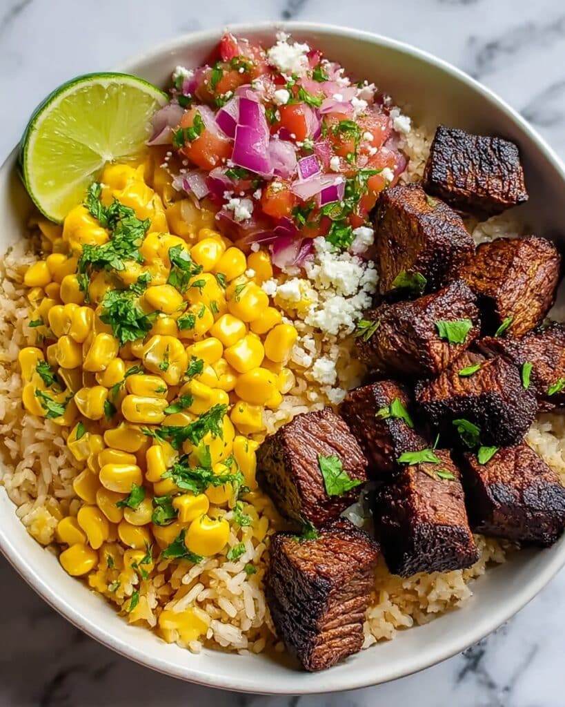 Street Corn Steak Rice Bowls Recipe