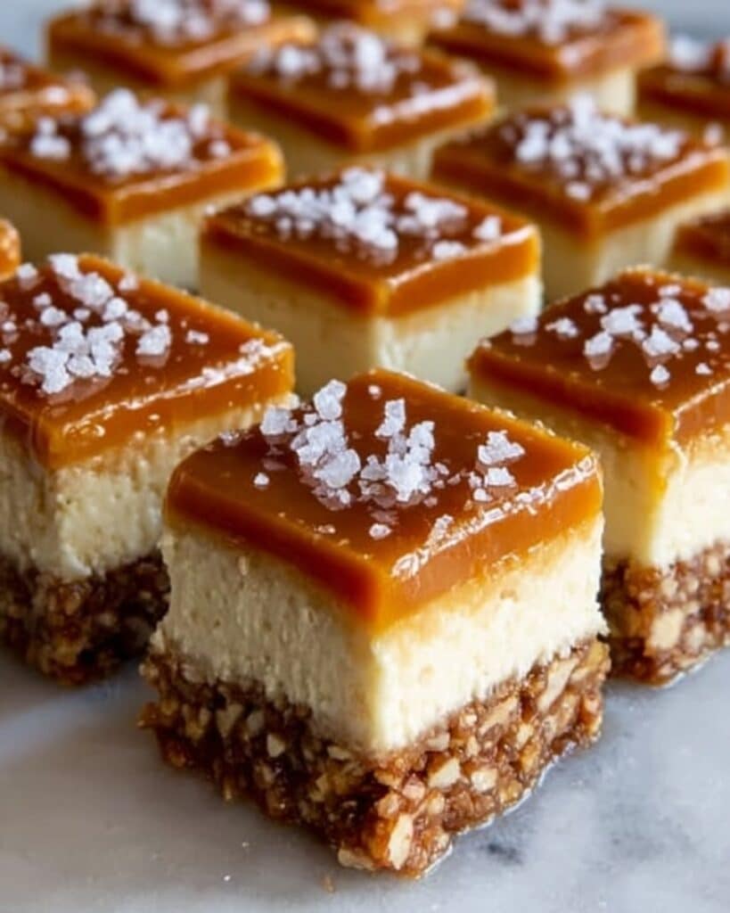 Salted Caramel Pretzel Cheesecake Squares Recipe