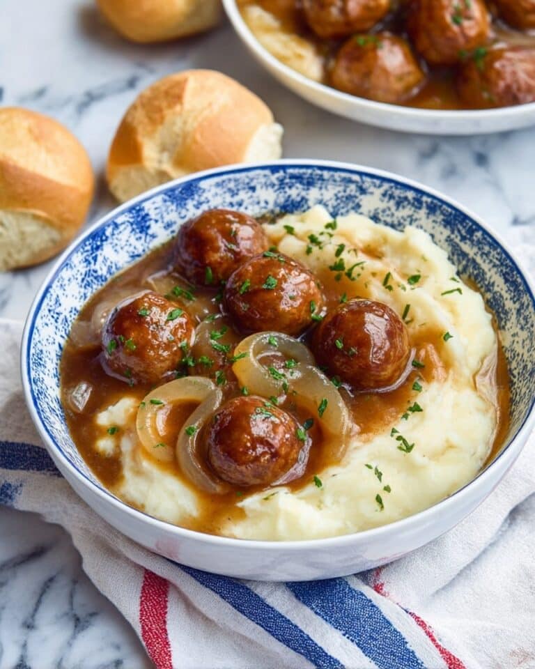 Salisbury Steak Meatballs in Gravy Recipe