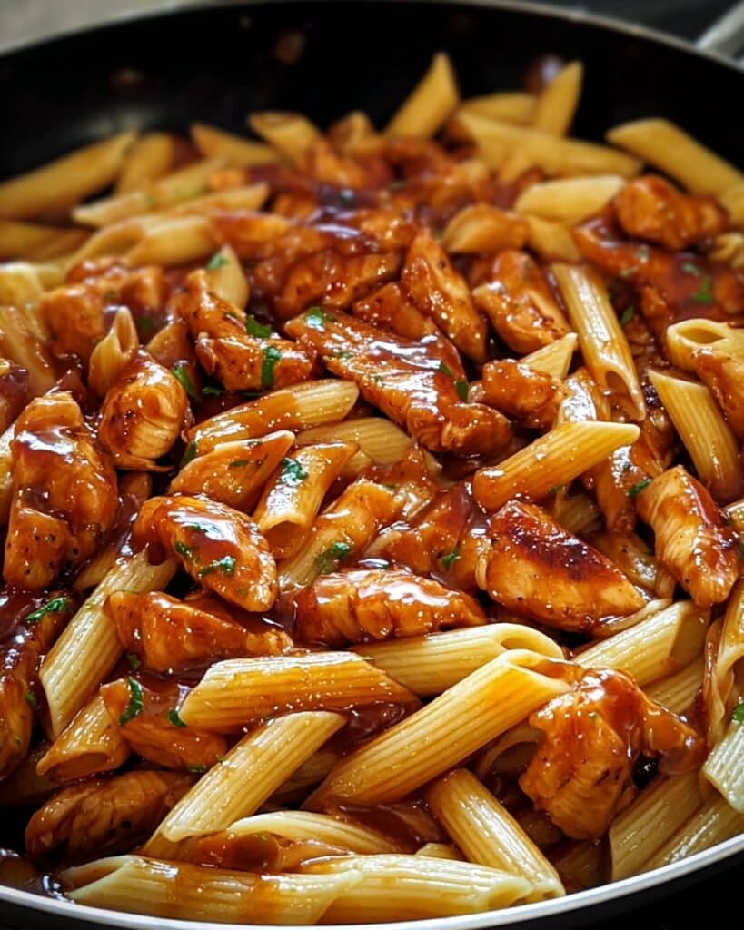 One-Pan Tangy Honey BBQ Chicken Penne Recipe