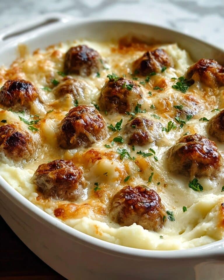 Cozy Meatball & Mashed Potato Bake for Ultimate Comfort Recipe