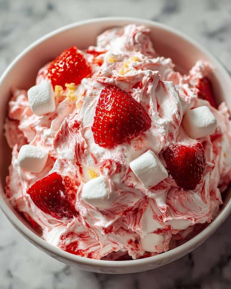 Creamy Strawberry Fluff Salad with Fresh Fruit and Marshmallows Recipe