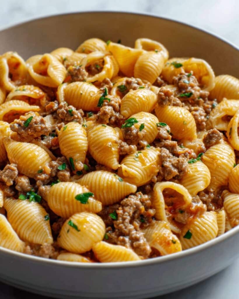 Creamy Beef and Shells Recipe