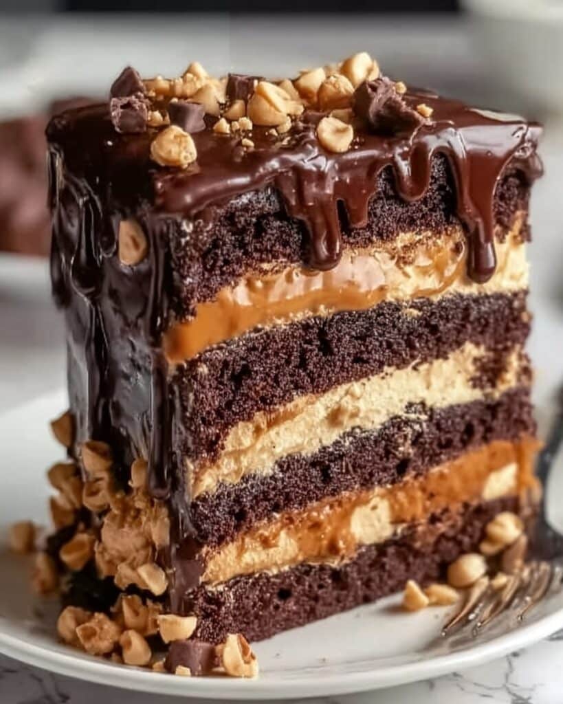 Heavenly Chocolate Peanut Butter Ooey Gooey Cake Recipe