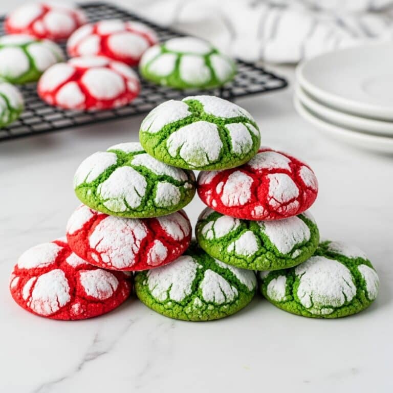 Festive Red and Green Crinkle Cookies Recipe