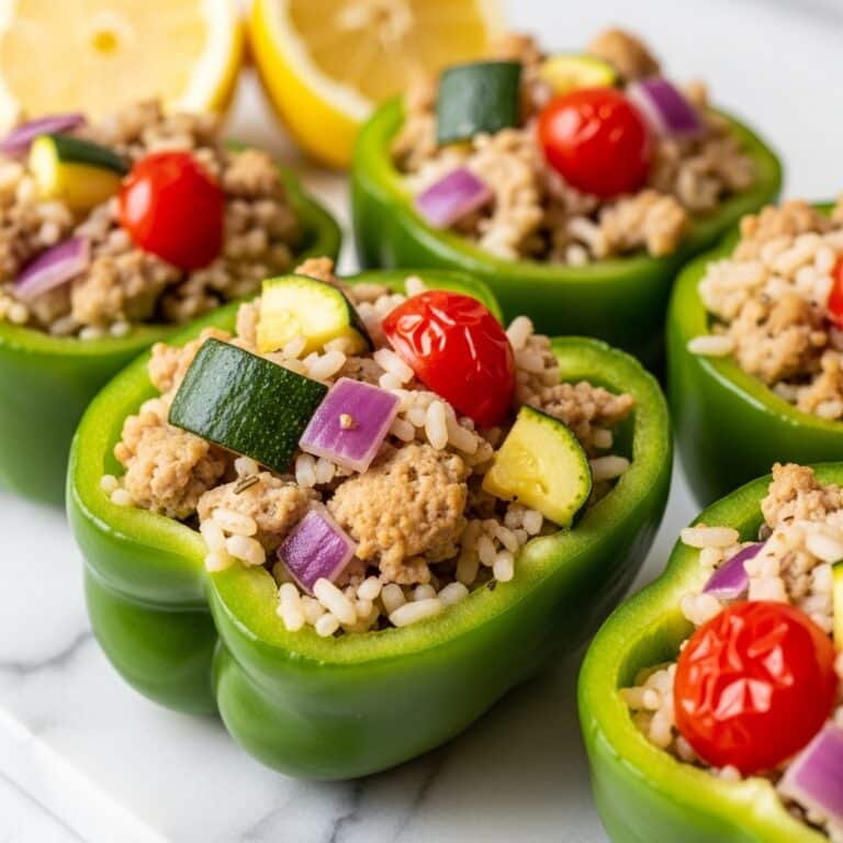 Greek Chicken Stuffed Peppers Recipe