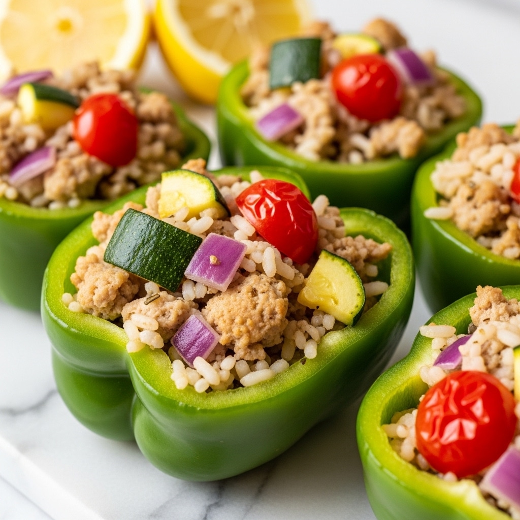 Greek Chicken Stuffed Peppers Recipe