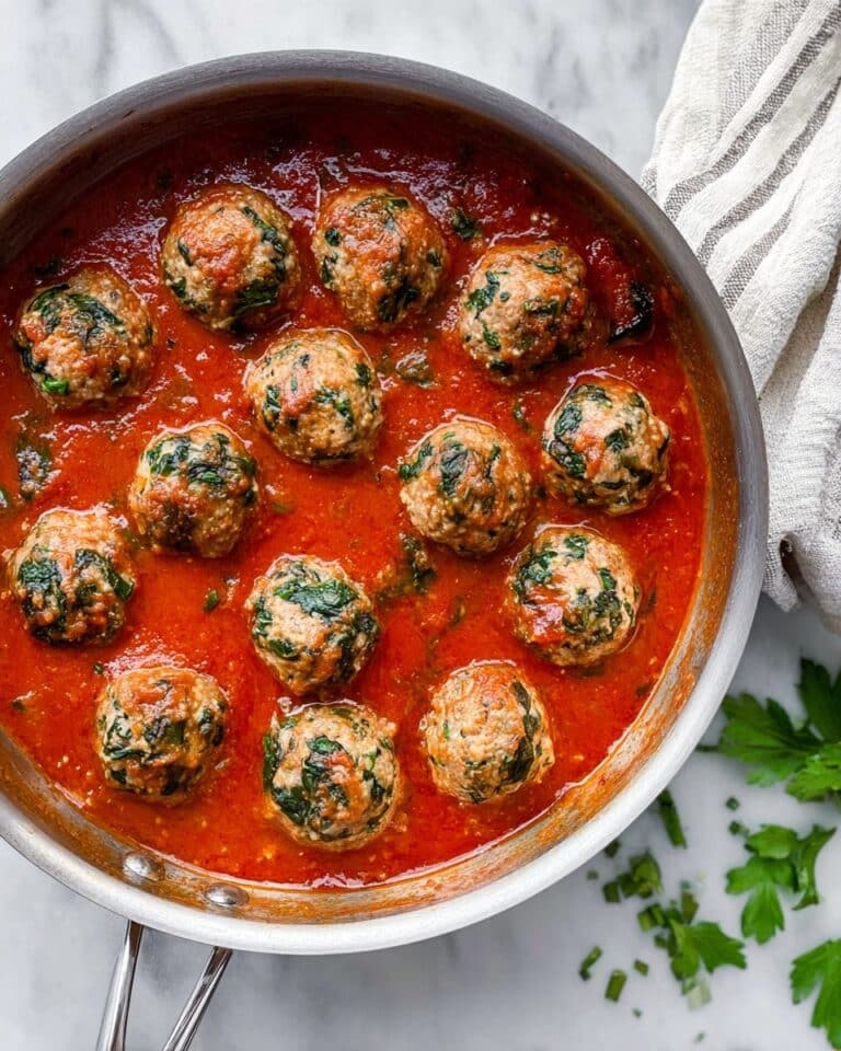 Spinach Feta Baked Turkey Meatballs Recipe