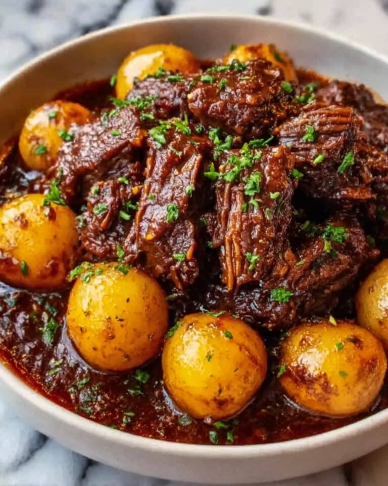 Slow Cooker Garlic Butter Beef with Potatoes Recipe