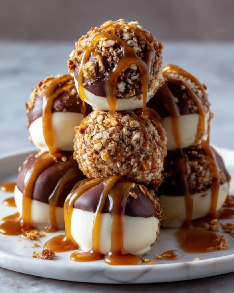Salted Caramel Pretzel Cheesecake Balls Recipe