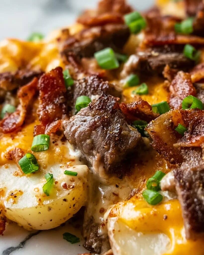 Loaded Steak and Potato Bake Recipe