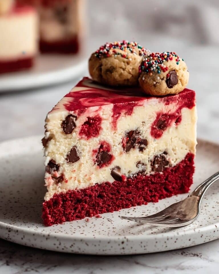 Red Velvet Cookie Dough Cheesecake Recipe