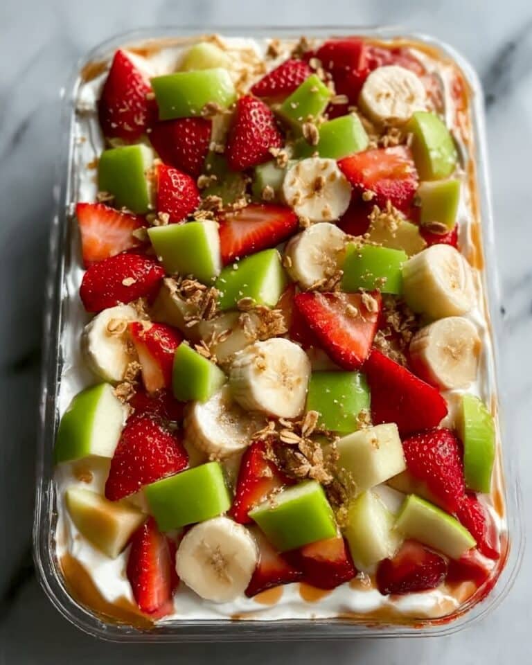 Cheesecake Fruit Salad with Caramel Drizzle Recipe