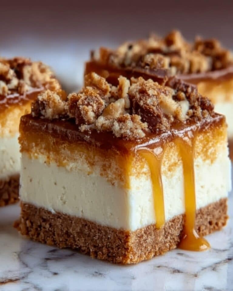 Decadent Salted Caramel Butterfinger Cheesecake Bars Recipe