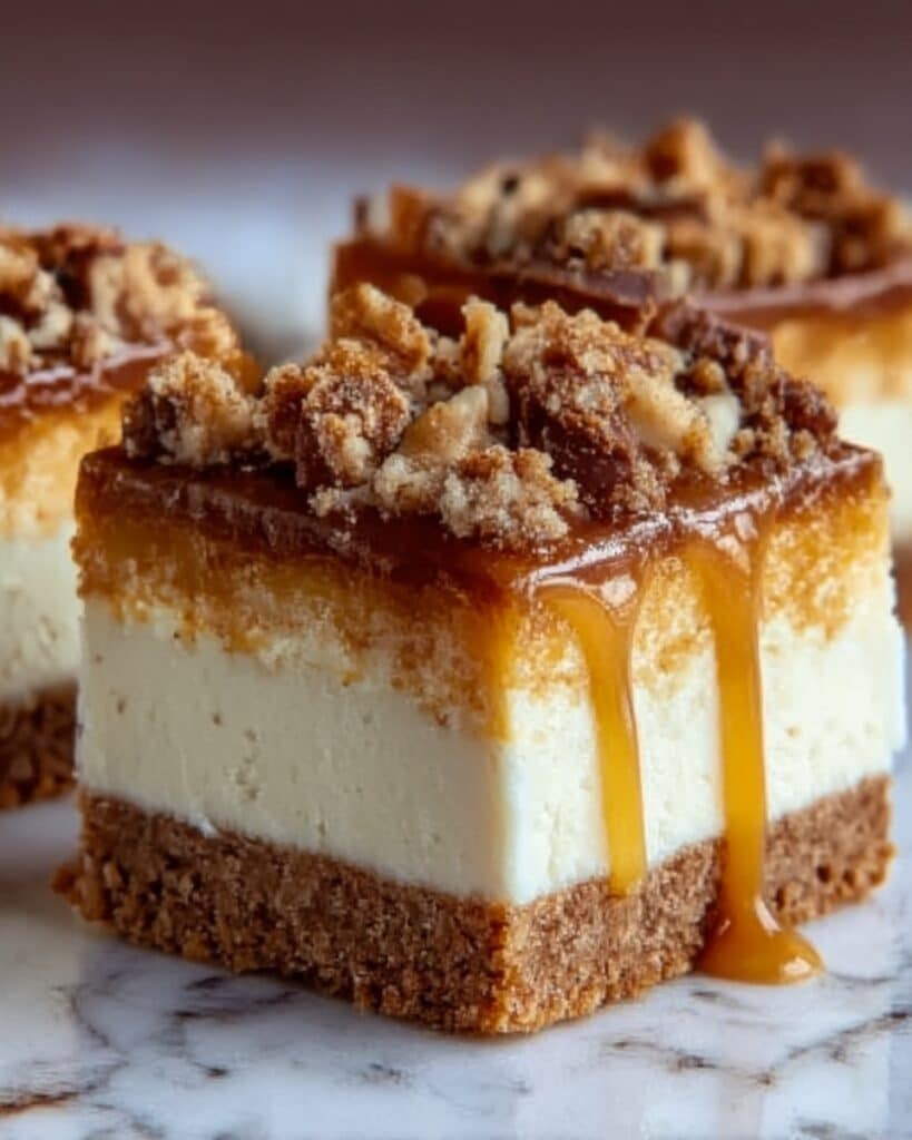 Decadent Salted Caramel Butterfinger Cheesecake Bars Recipe