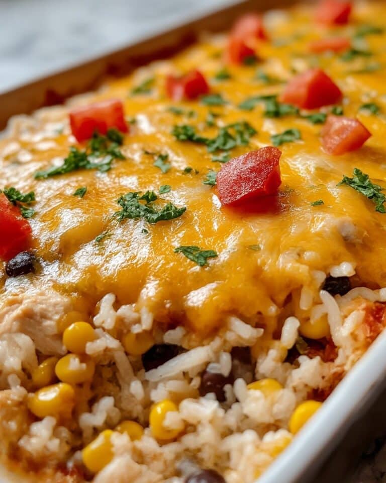Cheesy Salsa Chicken and Rice Bake Recipe
