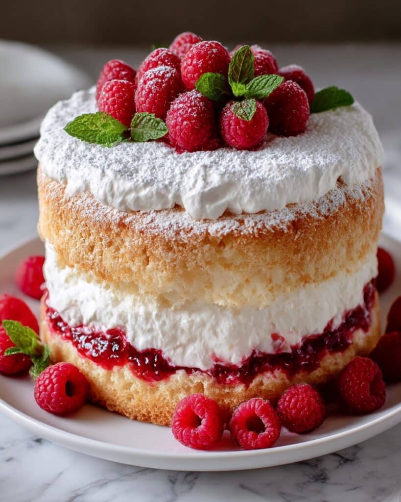 Raspberry Angel Food Cake Recipe