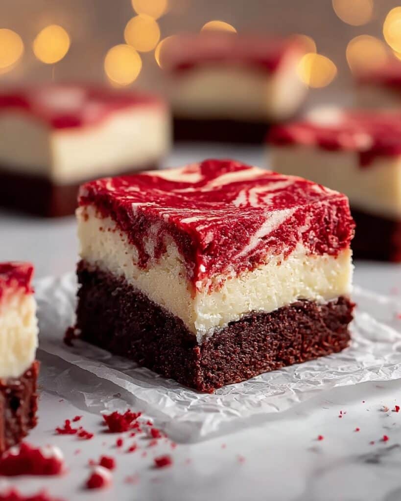 Classic Red Velvet Brownies with Cheesecake Layer Recipe