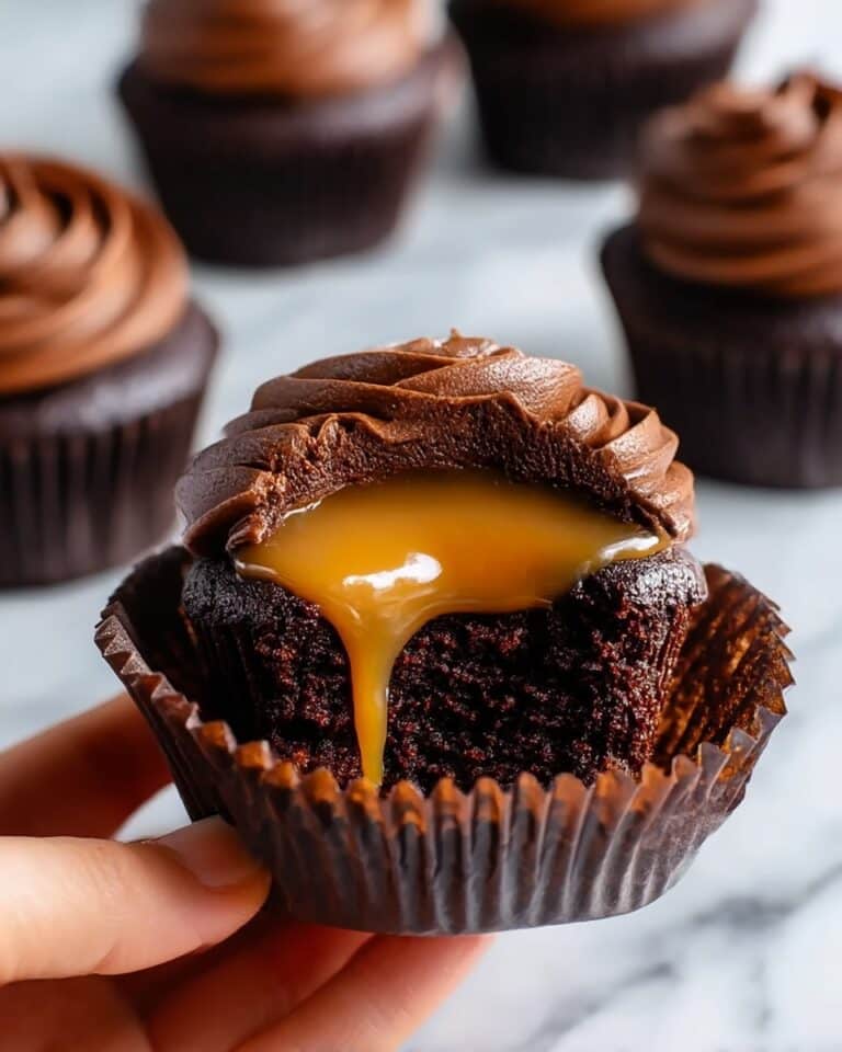 Chocolate Caramel Cupcakes with Rich Frosting and Homemade Caramel Recipe