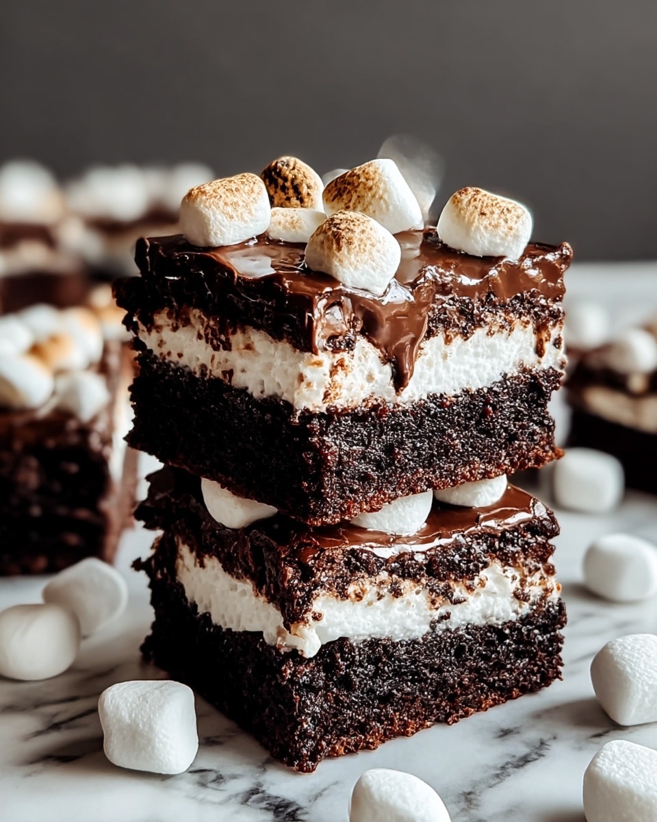 Hot Chocolate Brownies with Marshmallow Frosting Recipe