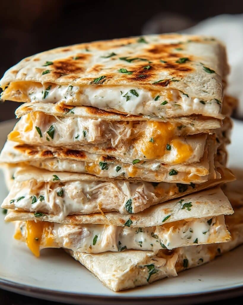 High-Protein Chicken Ranch Quesadilla Recipe