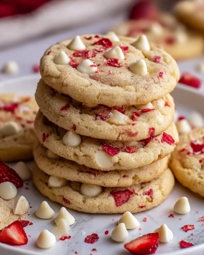 Irresistible Valentine’s Strawberry White Chocolate Cookies Recipe