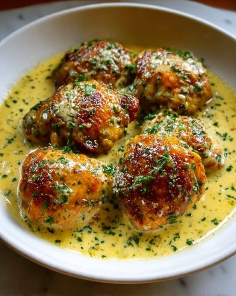 Bobby Flay Chicken Thighs with Creamy Garlic Sauce Recipe